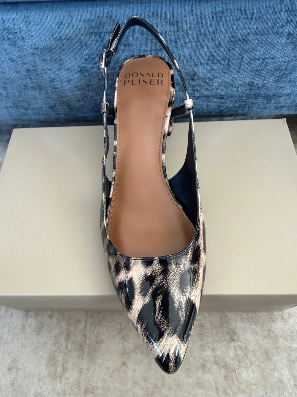 Donald J. Pliner Shanie Leopard-Print Slingback Pump in Tan and Black